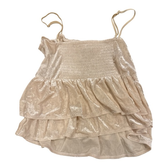 AMERICAN EAGLE Elegant Cream Ruffle Women's Top - Picture 2 of 3